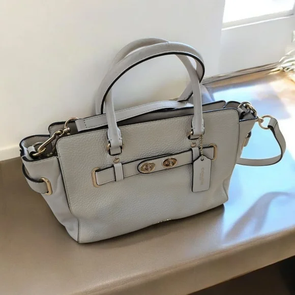 Coach Blake Carry All Purse in Cream Ivory Leather Crossbody or Shoulder - Picture 2 of 16